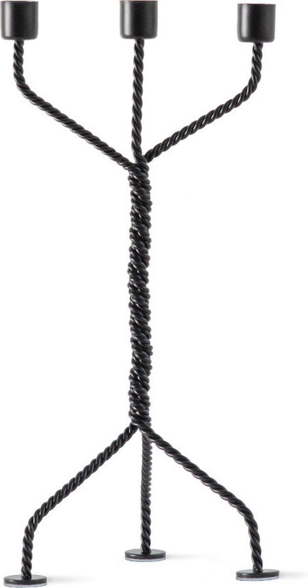 Gedraaide Kandelaar Zwart / Twisted Candleholder Black | Ward Wjnant Voor Werkwaardig.