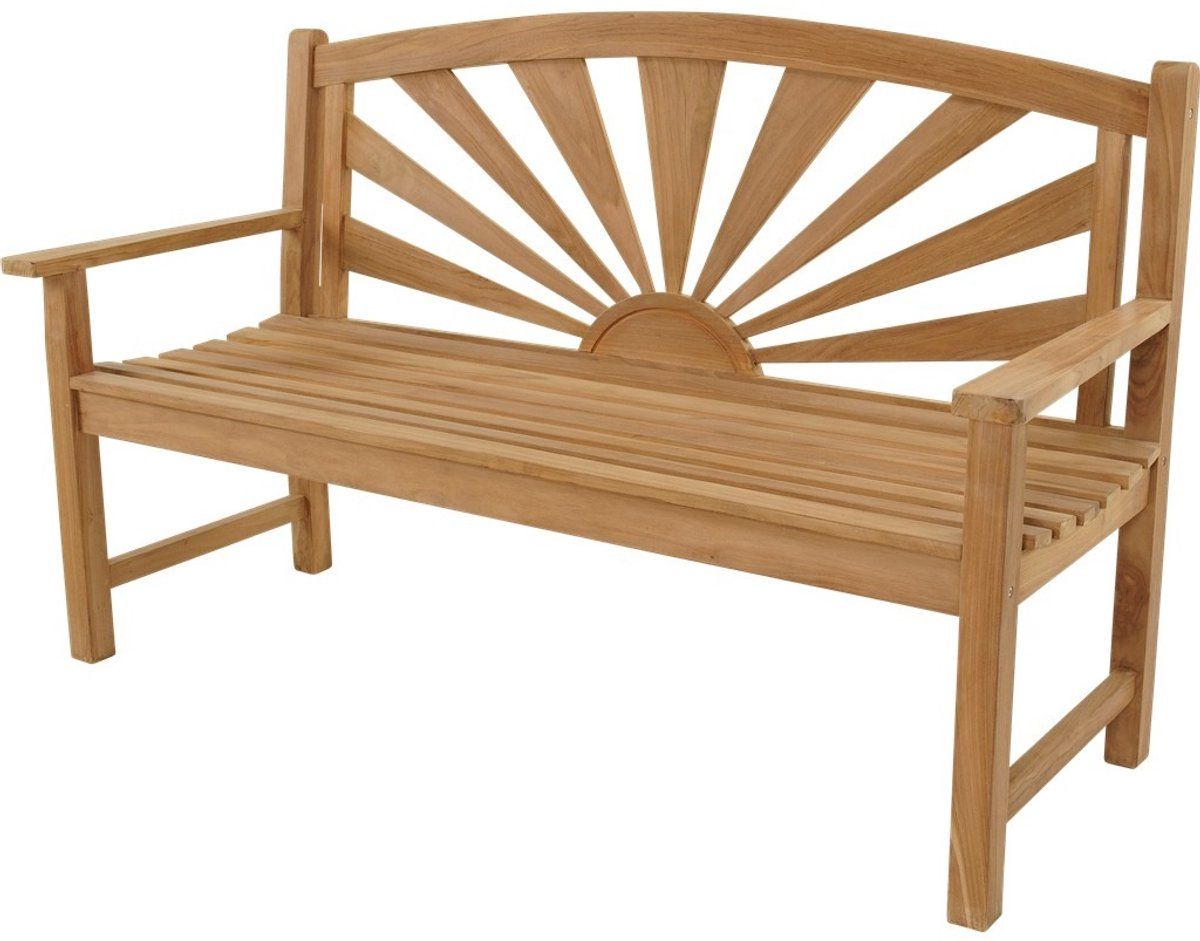 Lesliliving Sunburst - Teak Bank 156cm - Landhuis Stijl - Bruin