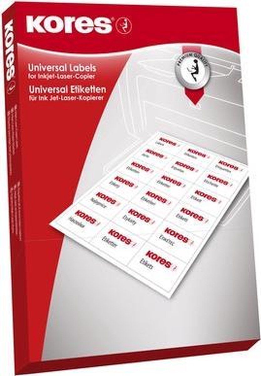 Kores Multi Etiket Ilk 70X32mm Recht Doos A 100 Vel 27 Etiketten Per Vel