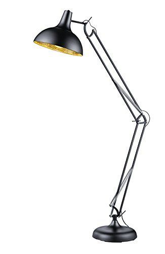 Reality Salvador - Vloerlamp - Voetschakelaar In Hoogte Verstelbaar - Metaal Mat Zwart L, 38, 0cm H, 180, 0cm
