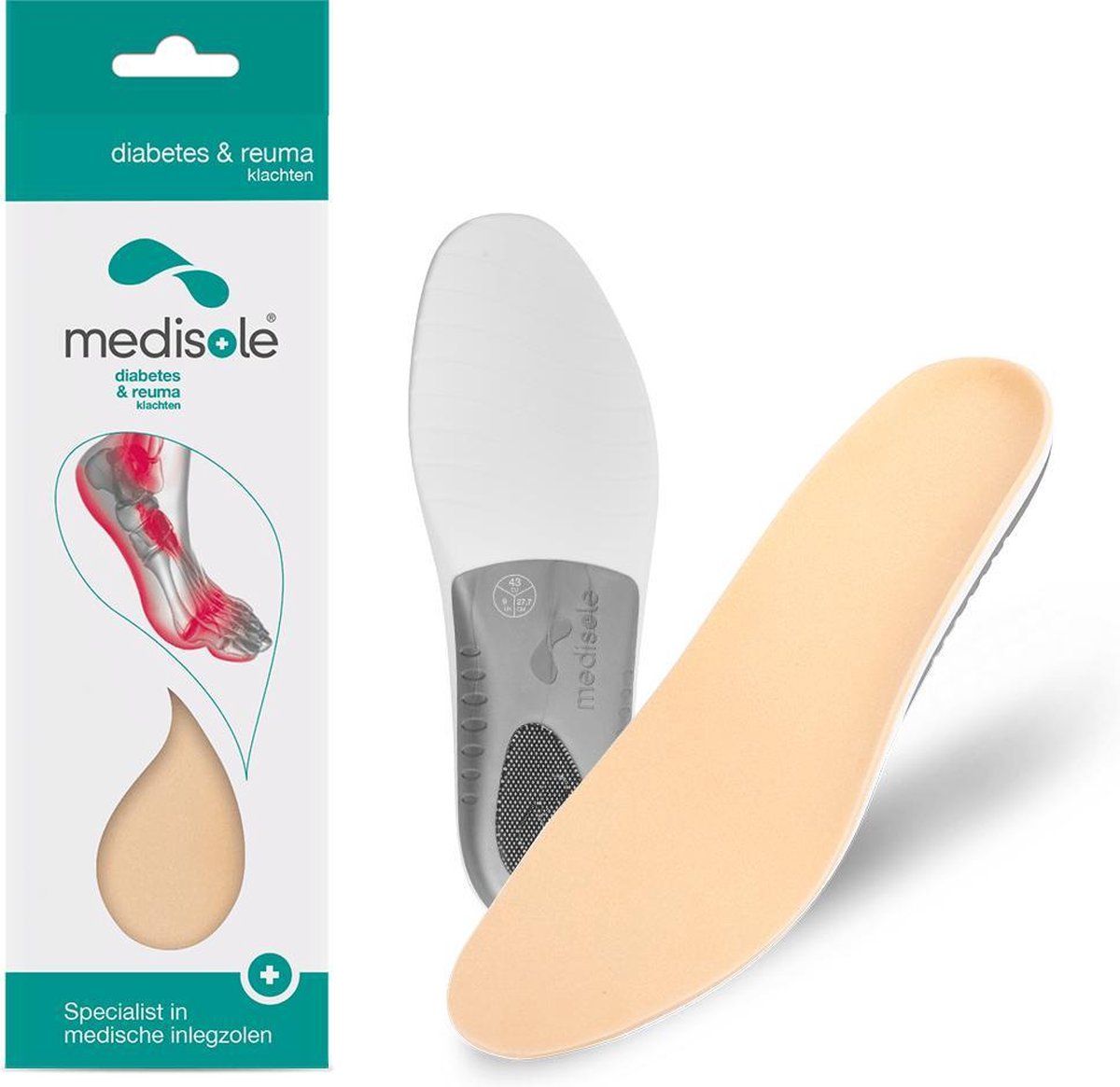 Medisole Medische Inlegzolen Diabetes&Reuma Klachten - Dames Maat 38