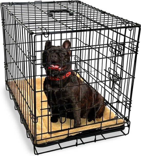 Gopets Hondenbench - Opvouwbaar - Incl. Kussen - 76 X 48 X 53 Cm - Zwart