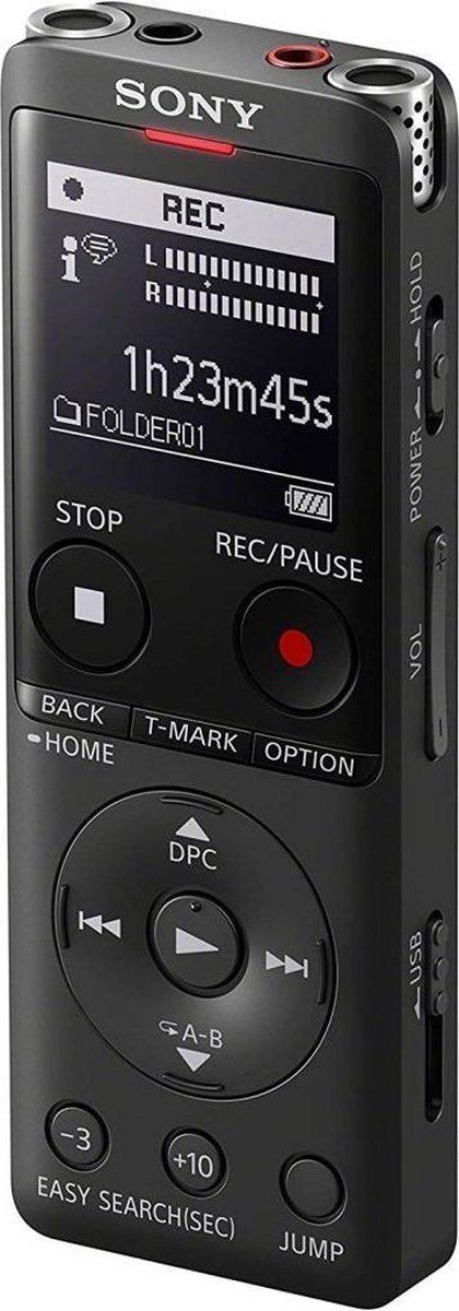 Sony ICD-UX570 - Digitale Voice recorder - 4GB intern geheugen - Zwart