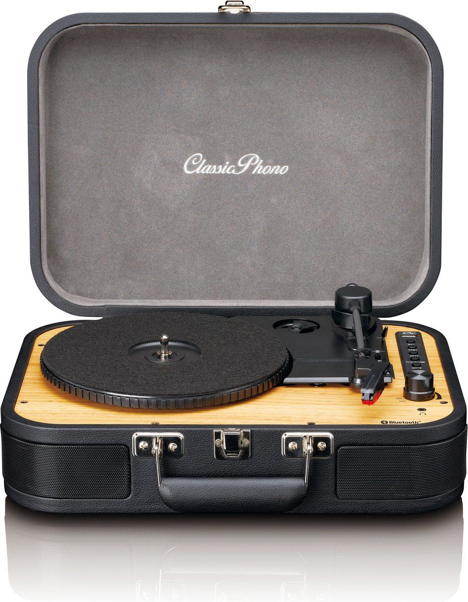 Lenco Classic Phono Tt-116BK - Retro Kofferplatenspeler - Bluetooth 5.0 - Zwart