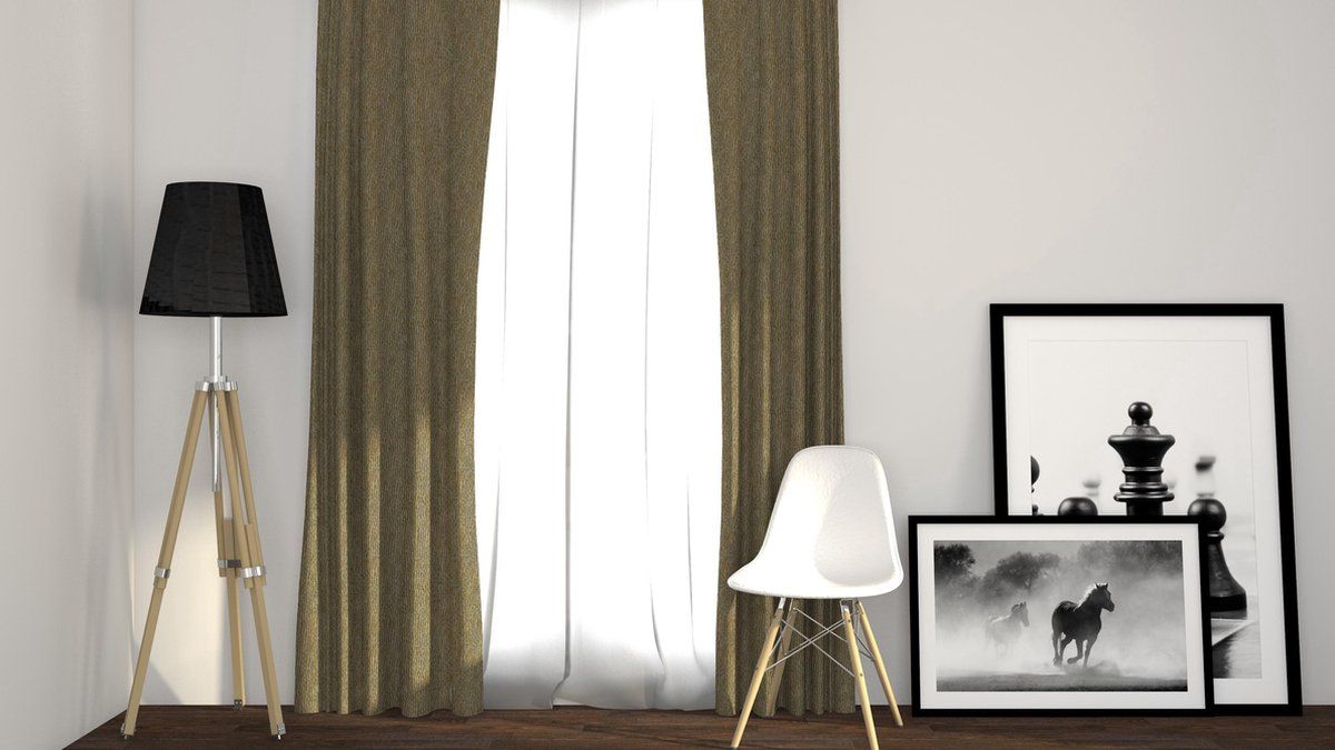 Larson - Luxe Geweven Blackout Gordijn - Ringen - Beige - 300 X 250 Cm– Verduisterend&kant En Klaar