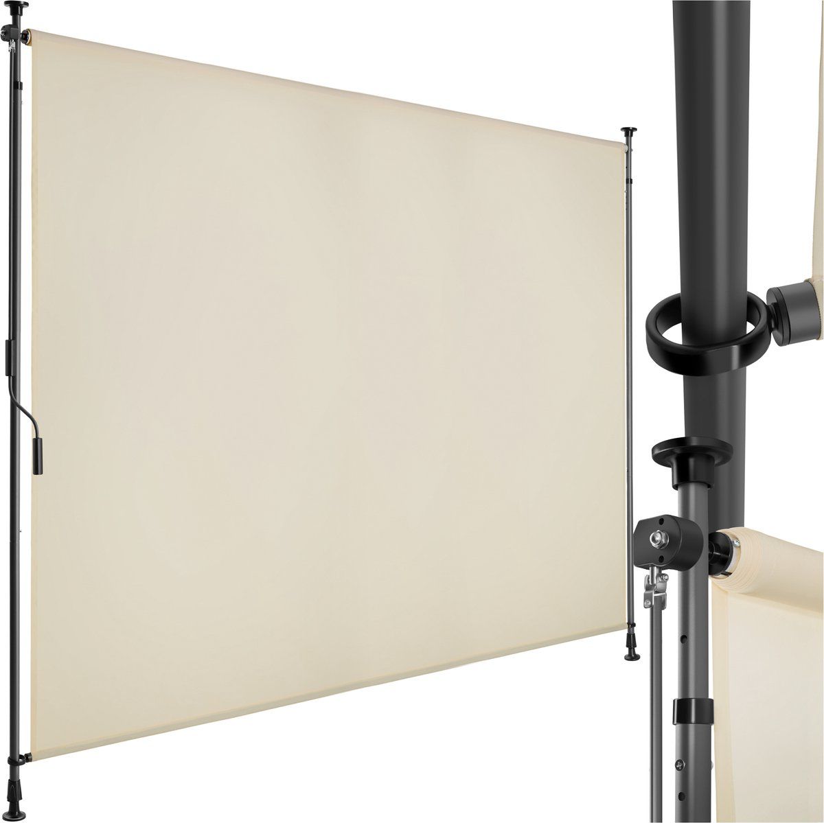 Tectake® Taija - Klemluifel - Zonwering Met Handzwengel - 200 X 310 Cm - Beige