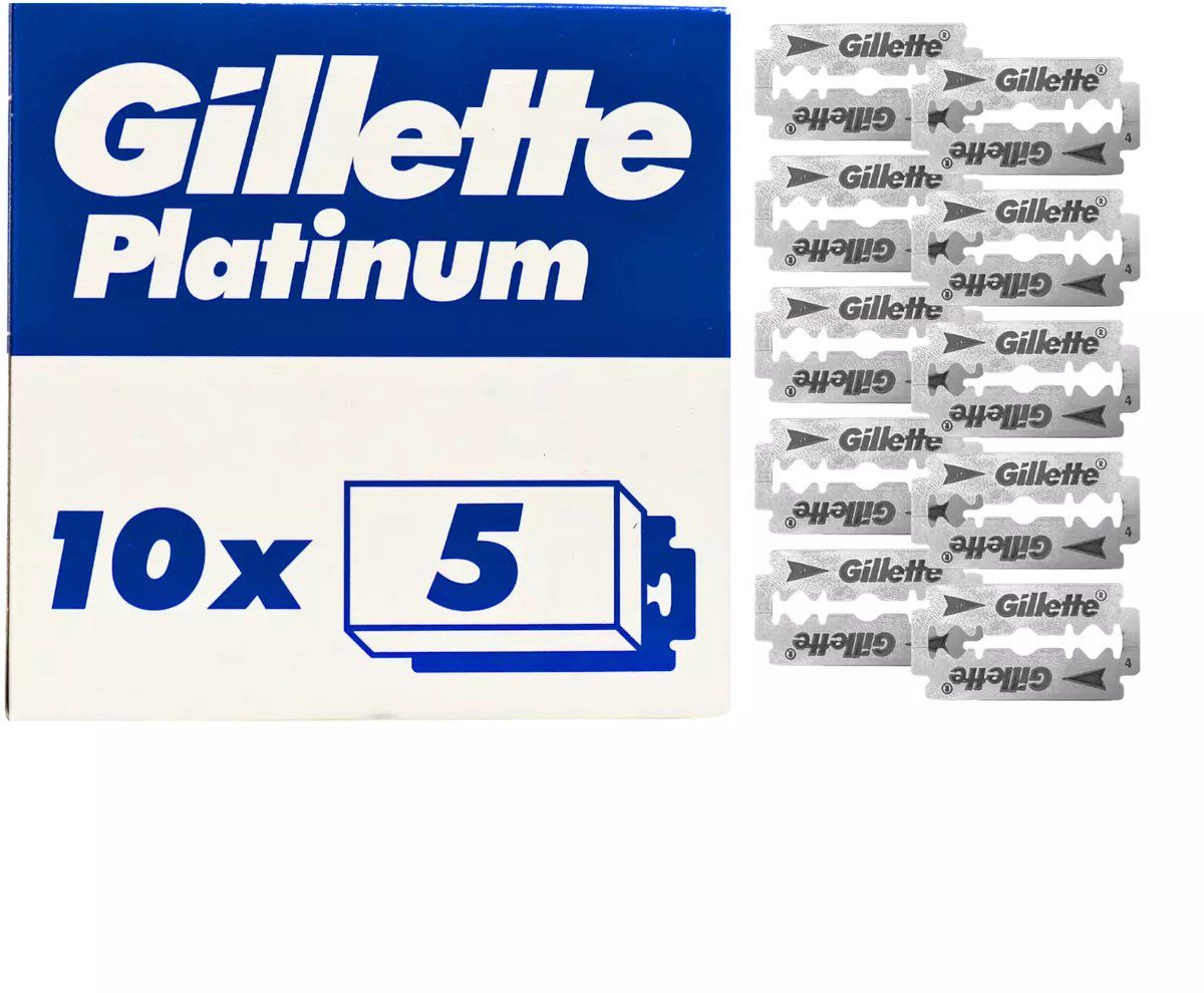 Gillette Platinum - Scheermesjes - 50 Stuks - Zilver