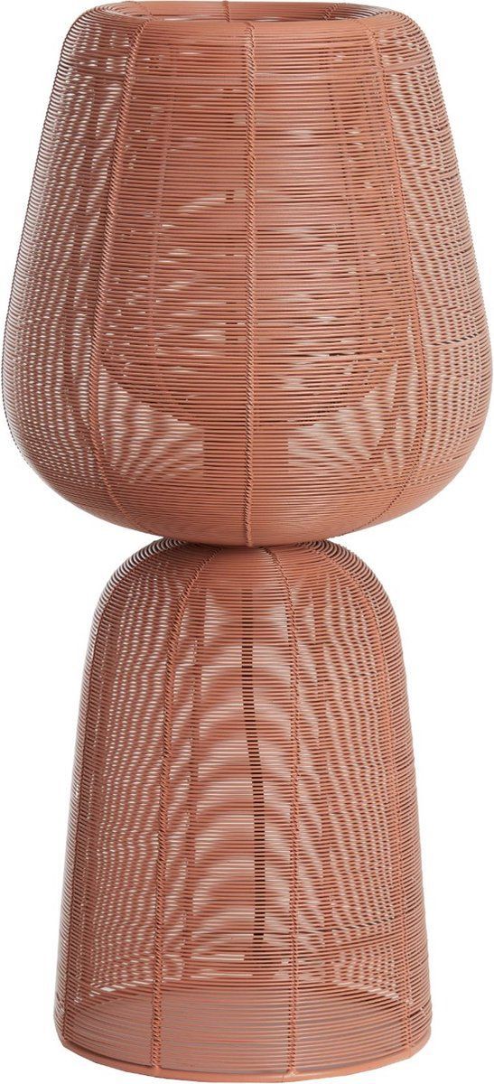 Light & Living Aboso - Tafellamp - Ø24cm - Metalen Geweven Design - Rood