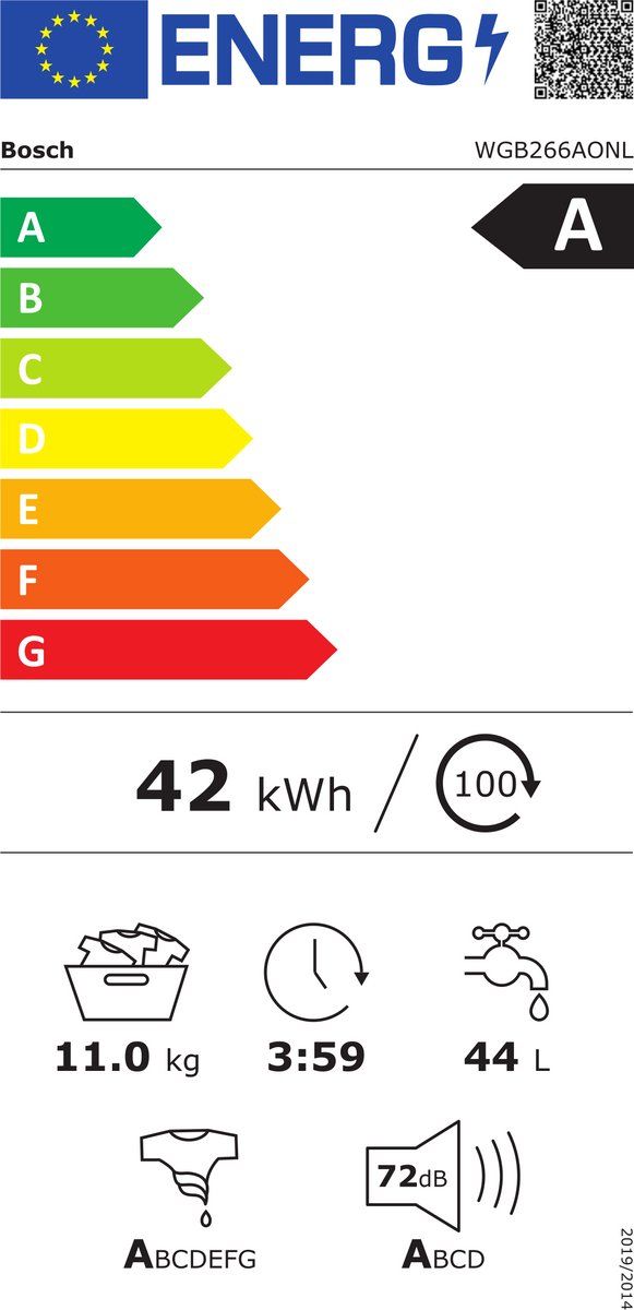 Bosch WGB266AONL - Serie 8 - Wasmachine - 11 kg - 1600 rpm - i-DOS - Iron Assist - Home Connect