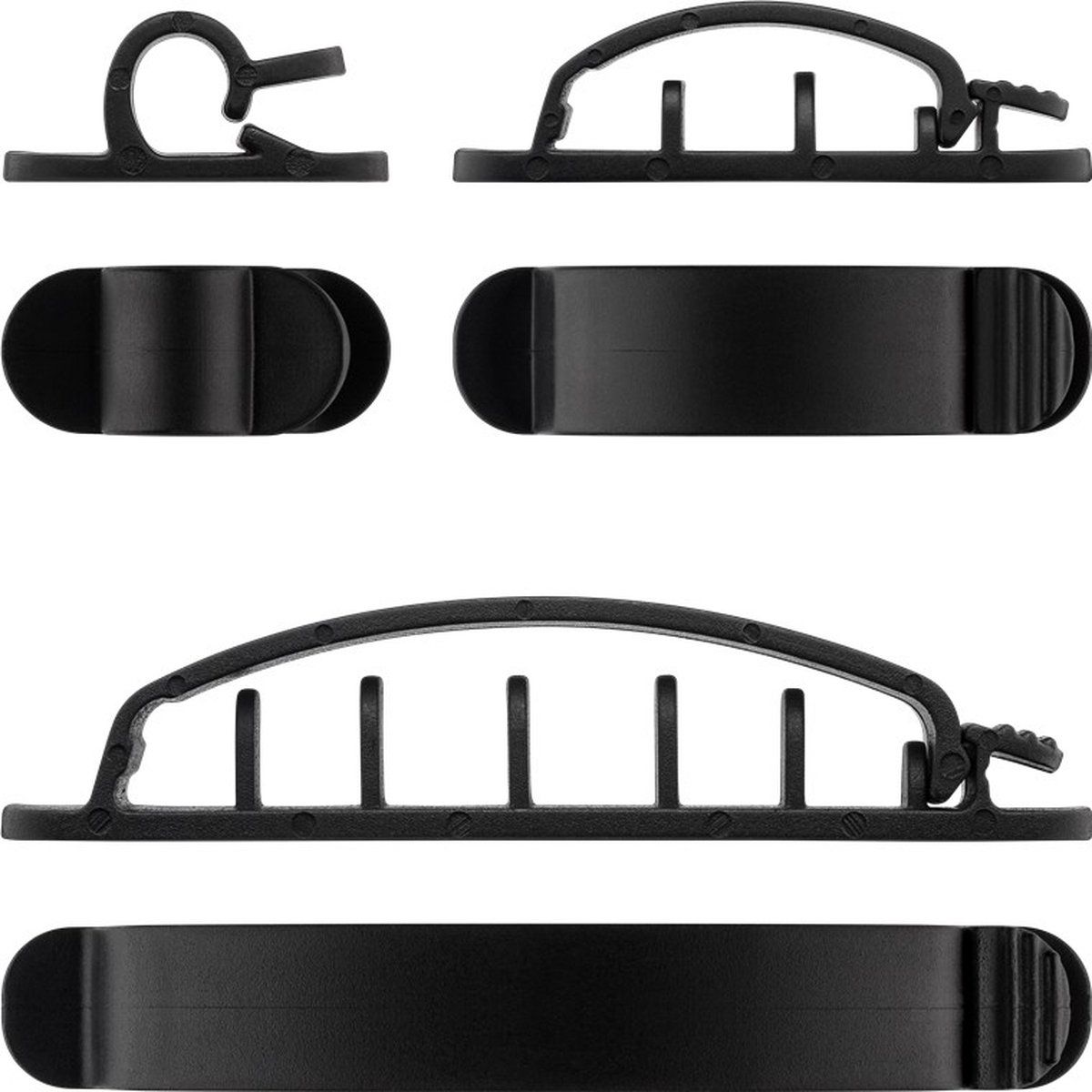 Goobay kabelmanagement clipset - set van 6 - zelfklevend - zwart