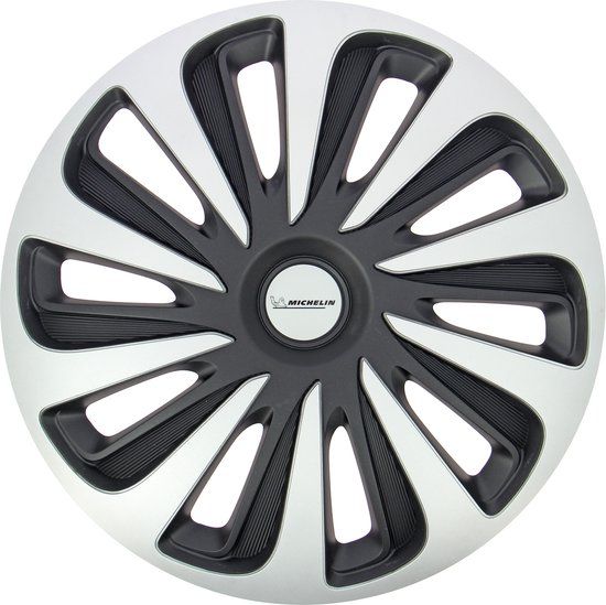 Michelin Wieldoppen 15 inch - NVS - Zilver zwart (set van 4)