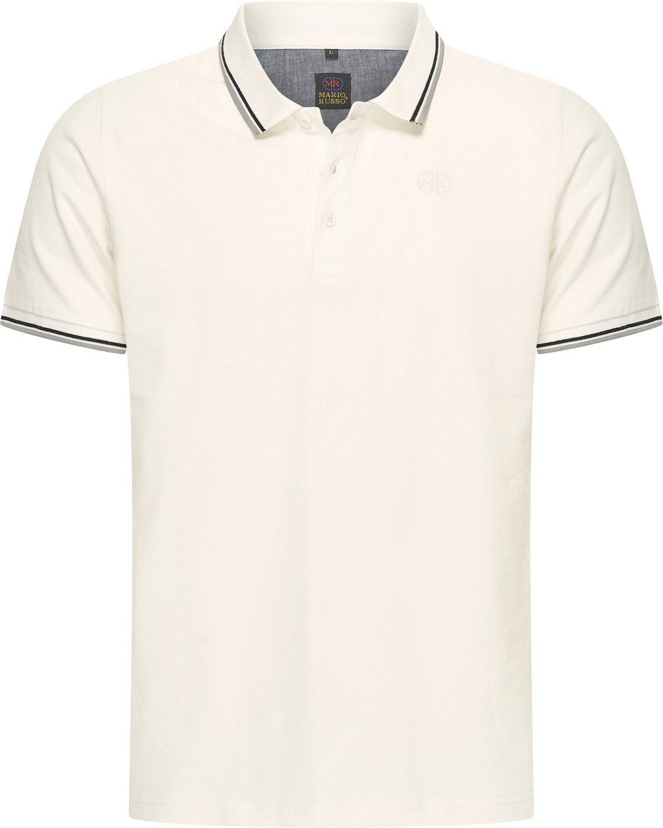Mario Russo Polo Edward - Polo Shirt Heren - 100% Katoen - Off White