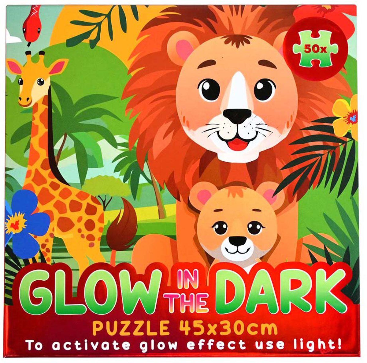 Wins Holland Glow In The Dark - Kinderpuzzel Eenhoorns - 50 Stukjes - 45 X 30 Cm