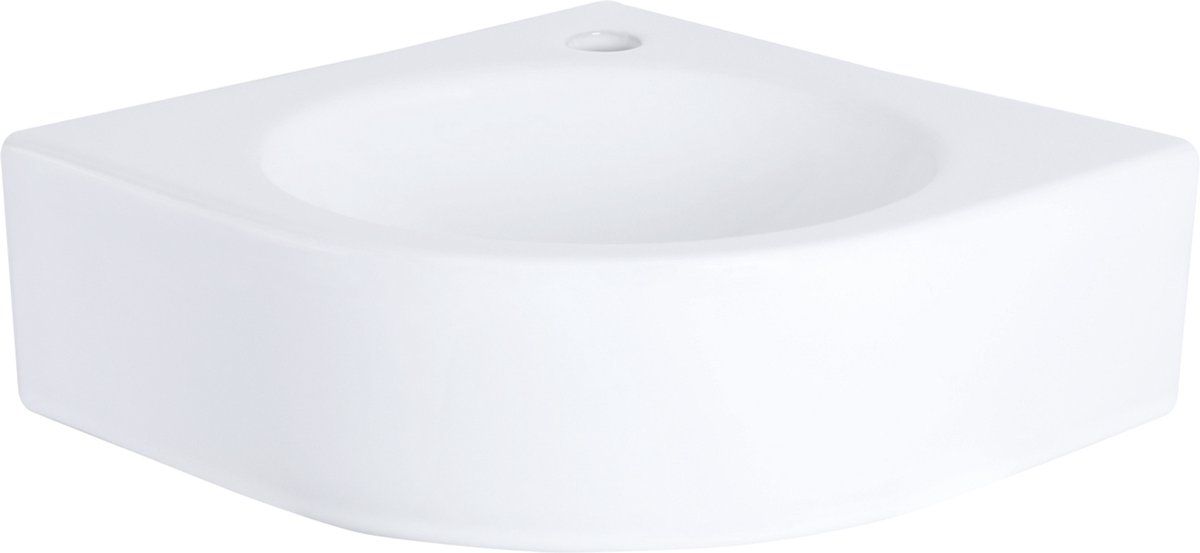 Differnz Cleo Hoekfontein - Keramiek - Plaatsbesparend - Glans Wit - 30 X 30 X 10 Cm