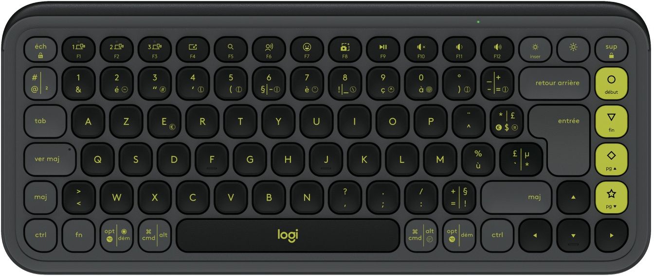 Logitech POP Icon Keys - Draadloos Bluetooth Toetsenbord - Azerty FR - Grafiet/Groen