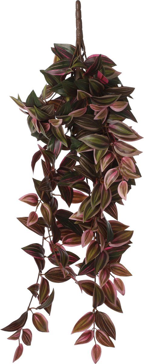 Mica Decorations Tradescantia - Kunst Hangplant - Hoogte 54 Cm - Bordeaux