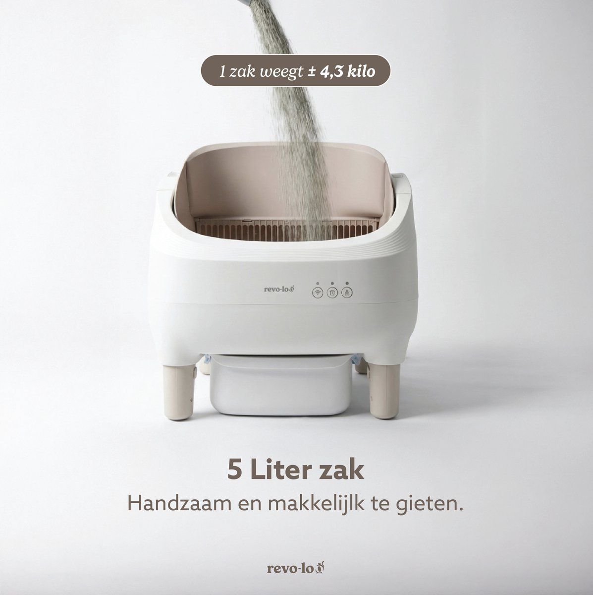 Revolitter - Kattenbakvulling Automatische Kattenbak - Klontvormend - 5 L - 99,5% Stofvrij - Actieve Kool