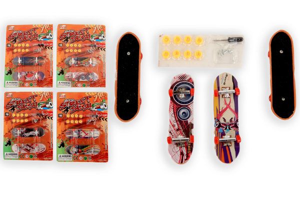 Jono Toys Vingerskateboardjes Met Mini Schroevendraaier En 8 Reservewielen + Schroefjes (2 St)