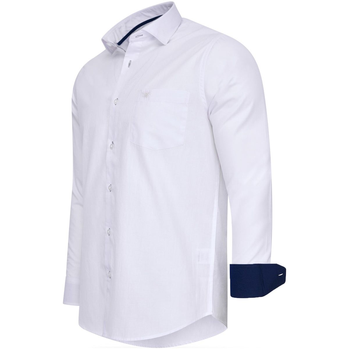 Merkloos Cappuccino Italia Stretch Overhemd Milano - Wit- Maat L