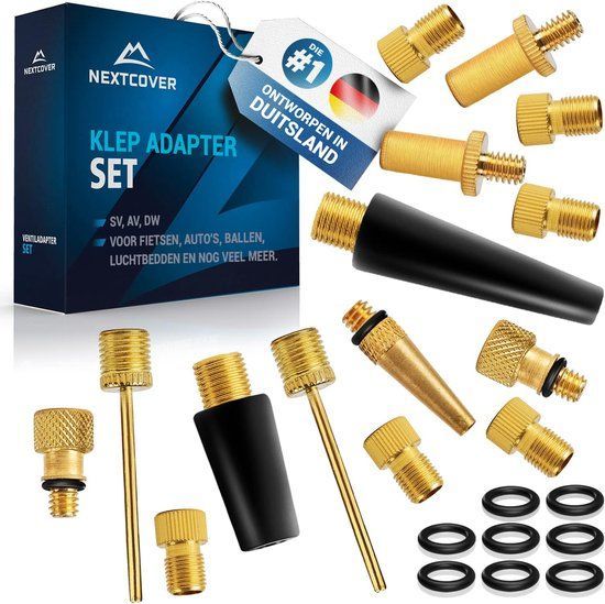Nextcover® Profi - Fietsventiel Adapter Set 15-delig - Universele Geschiktheid - Luchtdicht