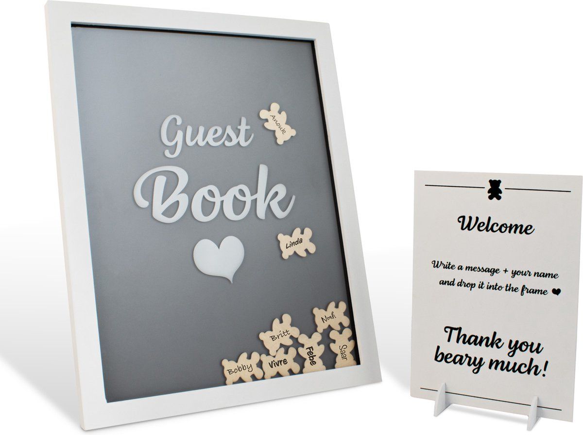 Faas Babyshower Tokenframe - Decoratie&Gastenboek - Inclusief 65 Tokens En Accessoires