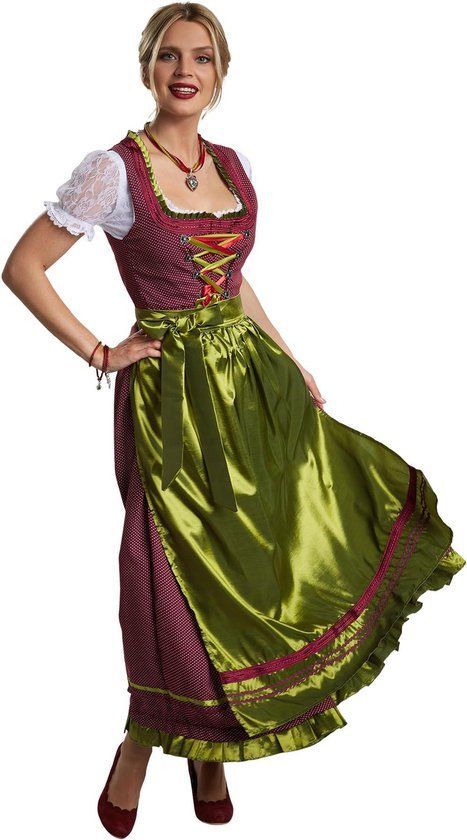 Dressforfun Maxi Dirndl Ruhpolding Model 2 - Verkleedkleding Kostuum - Figuurvriendelijk Met Vetersluiting - Katoen (Xxl)