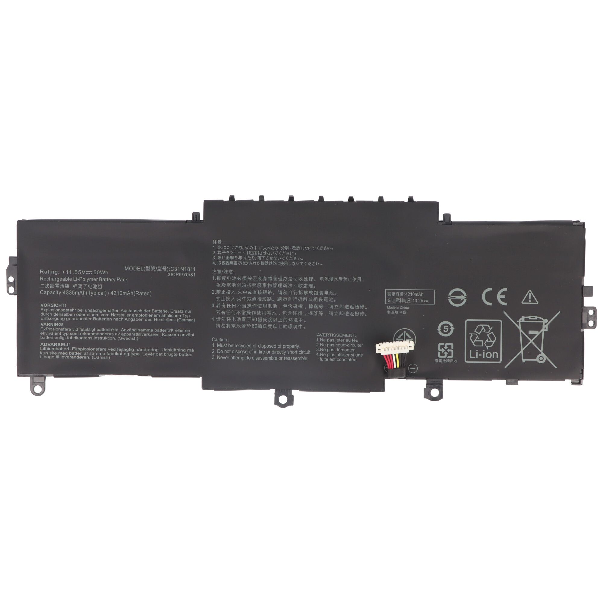 Accu geschikt voor ASUS ZenBook 14 UX433FA-A5045R, Li-Polymer, 11.55V, 4330mAh, 50Wh