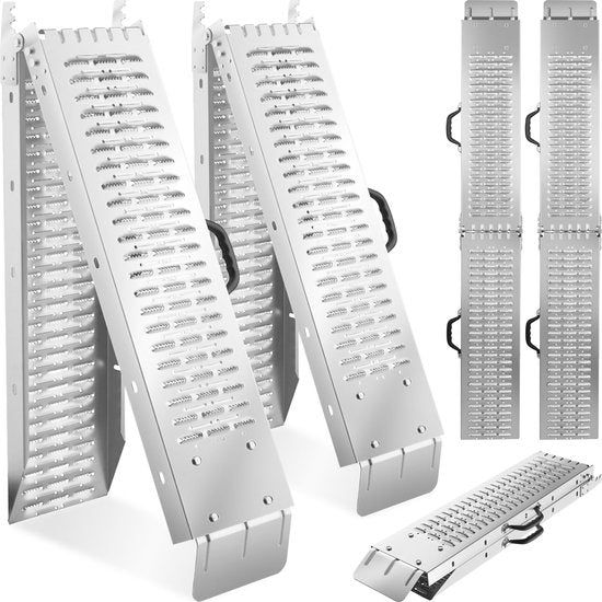 Tectake® - Set Van 2 Oprijplaten Björn - Opvouwbaar Met Draaggrepen - Inklapbaar - Belastbaar Tot