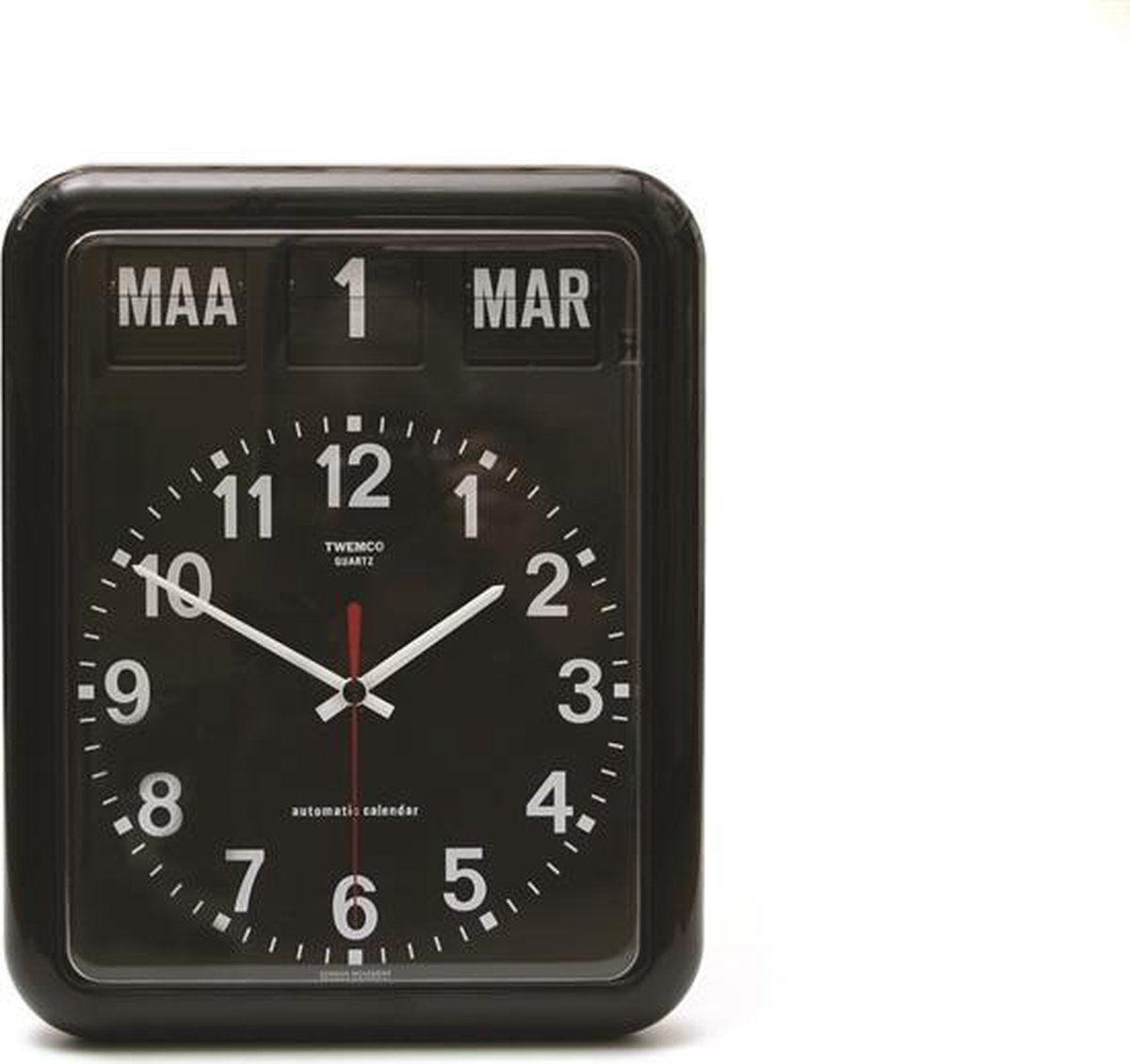 Twemco BQ12A - Klok - Rechthoekig - Kunststof - 7.5x38 Cm - Zwart