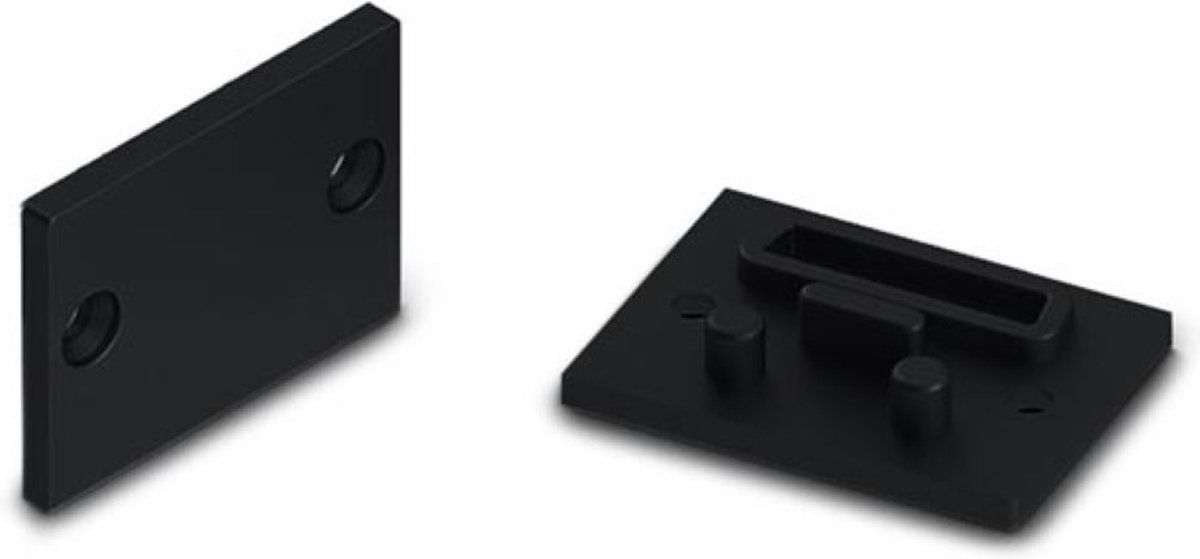 LEDsON Aluminium Afsluitdop Voor Pmma Diffuser Voor Led-Profielen'Alu-Expoxy'- Zonder Kabeldoorvoer - Zwart
