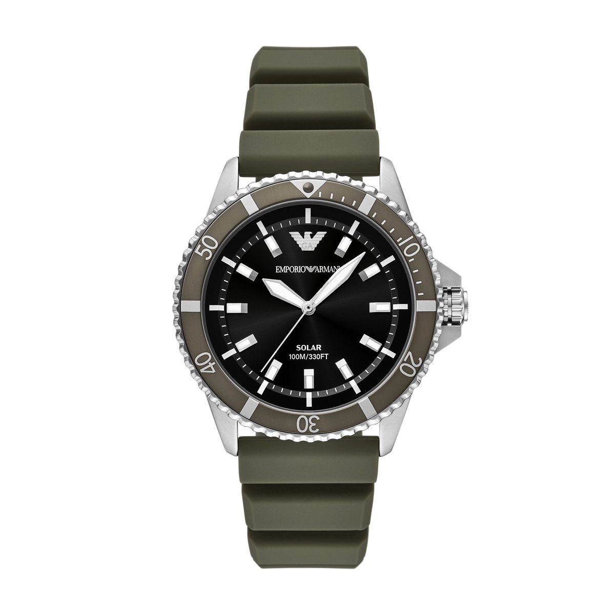 Emporio Armani World Explorer - Heren Horloge 42 Mm - Zonne-energie - Zilverkleurig