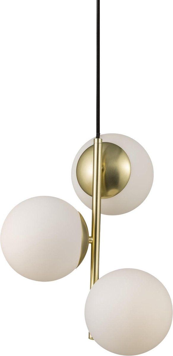 Nordlux Lilly - Hanglamp - 3x E14 - Opaal Glas/messing