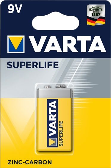 Varta Superlife 9V - Batterij - 380 mAh - Zink-koolstof