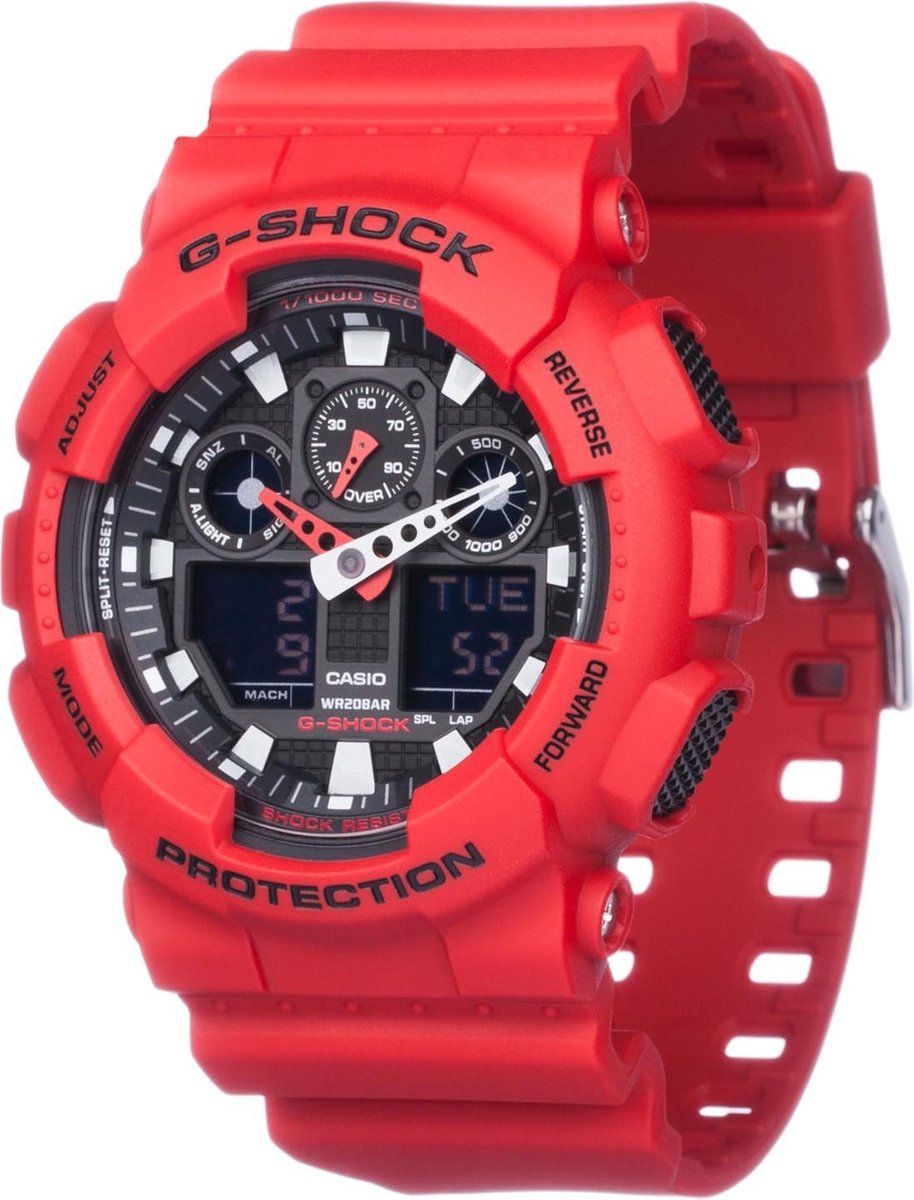 Casio G-Shock Ga-100B-4AER - Polshorloge - Quartz - 51 Mm - Rood