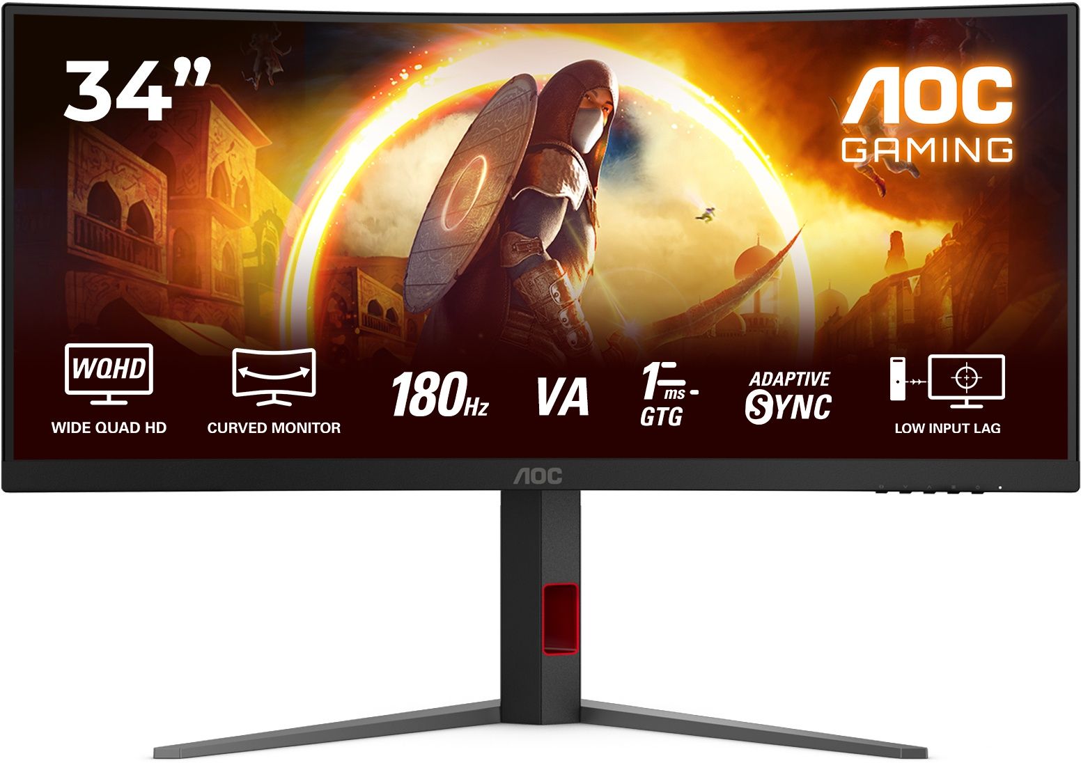 Aoc Zwart Cu34g4 - 34"Wqhd Curved Monitor - 180 Hz 1 Ms