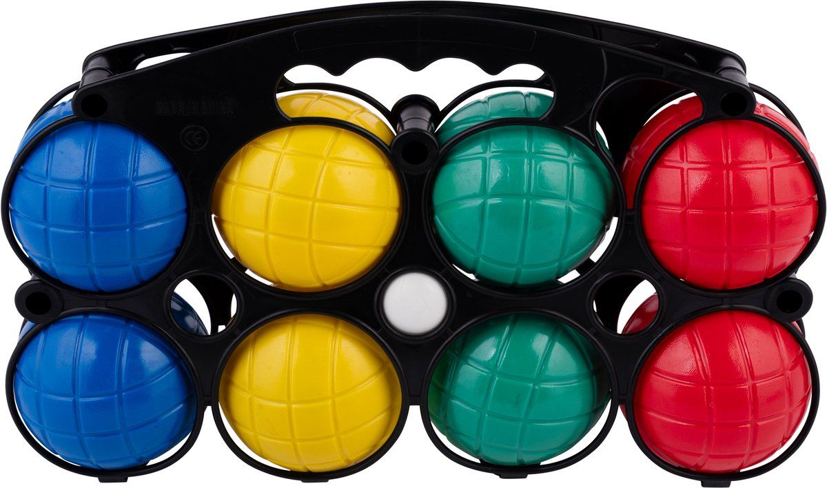 Engelhart Jeu De Boules Set - 8 Kunststof Ballen - Inclusief Buts En Houder (8 Stuks)