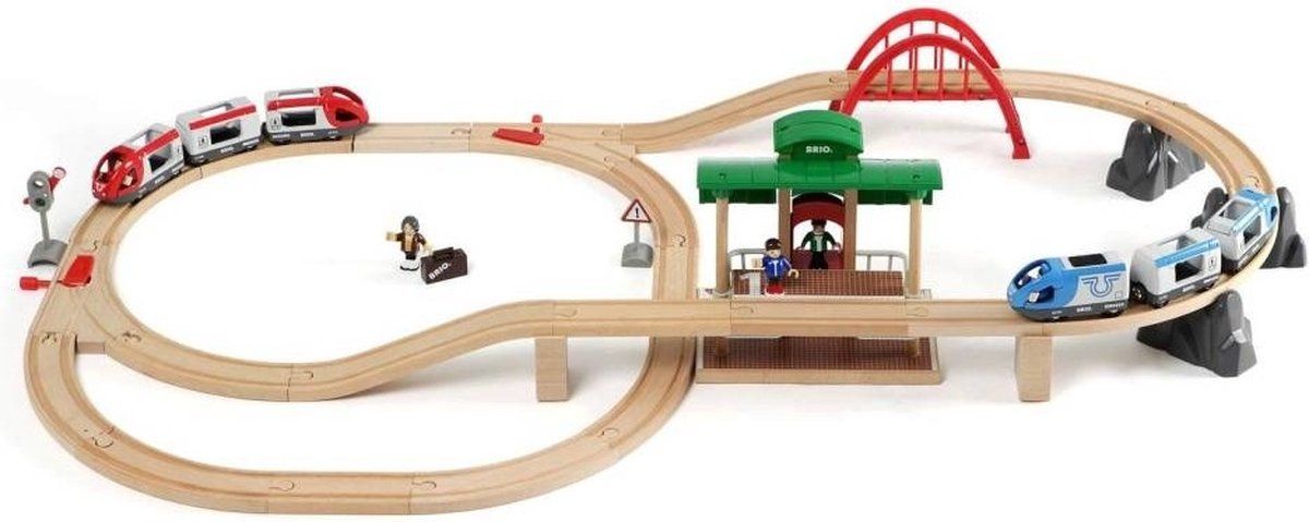 BRIO 33512 - Treinset - Inclusief perron en lift - Rood