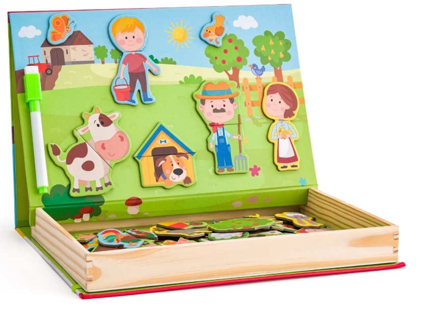 Merkloos Woody Box Met Magnetische Vormen 92150