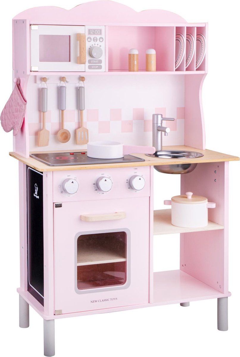 New Classic Toys® Houten Speelgoed Kinderkeuken - Speelkeukentje Met Licht En Geluid - Roze