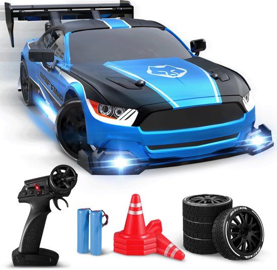 Napi Bestuurbare Rc Auto - Drift Car Met 2 Accu’s, Led&Accessoires - 15 Km/h - Buitenspeelgoed -