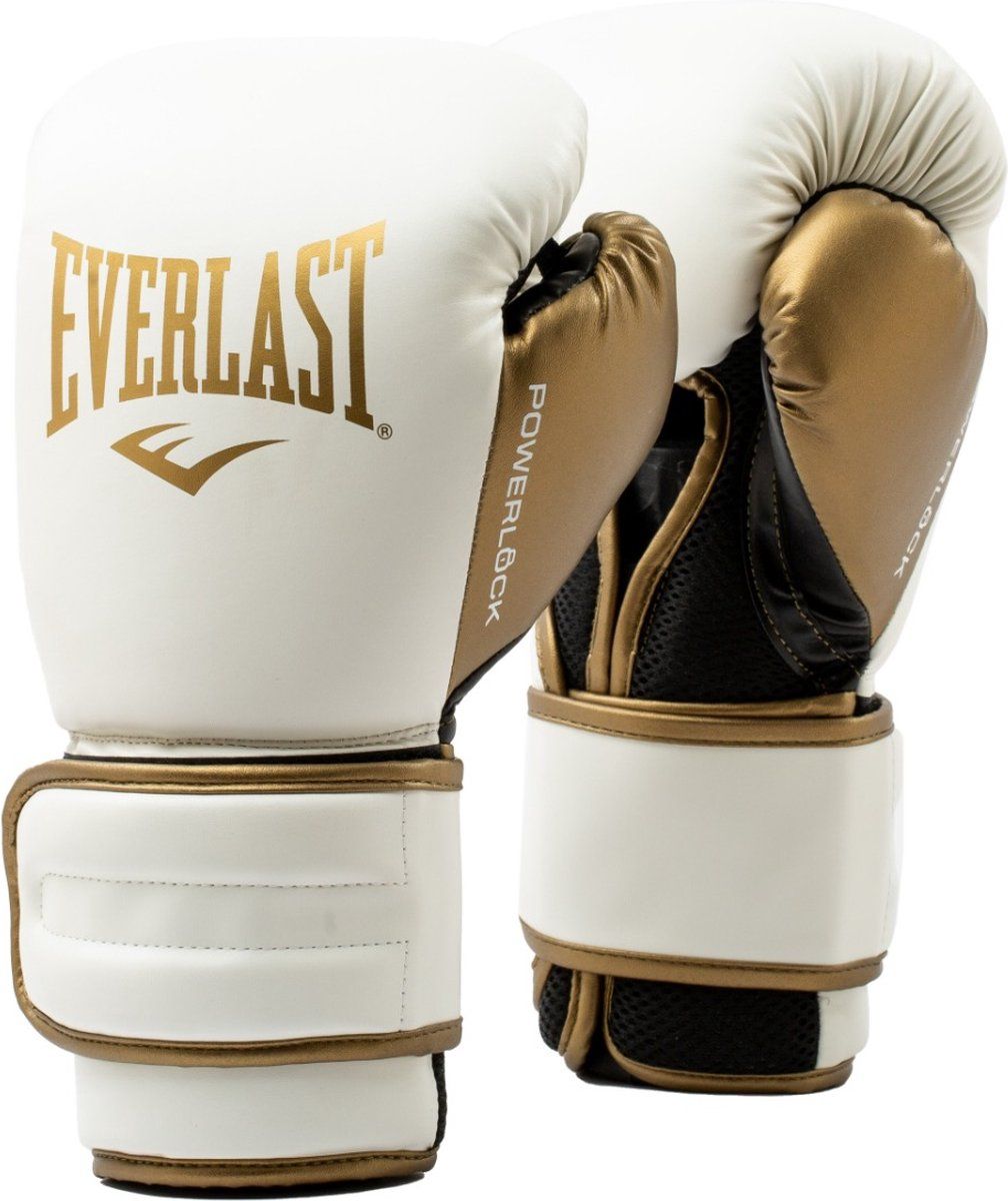 Everlast Powerlock 2R - Bokshandschoenen - Ergonomisch - Wit/Goud 14 Oz