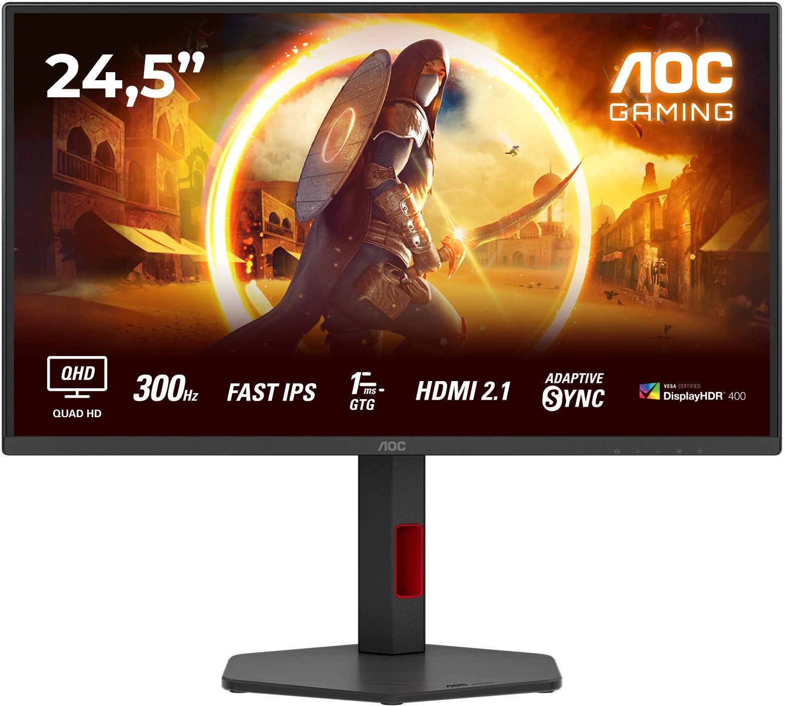 Aoc Zwart Q25g4sr - Monitor - Qhd 2560X1440 300Hz 1Ms