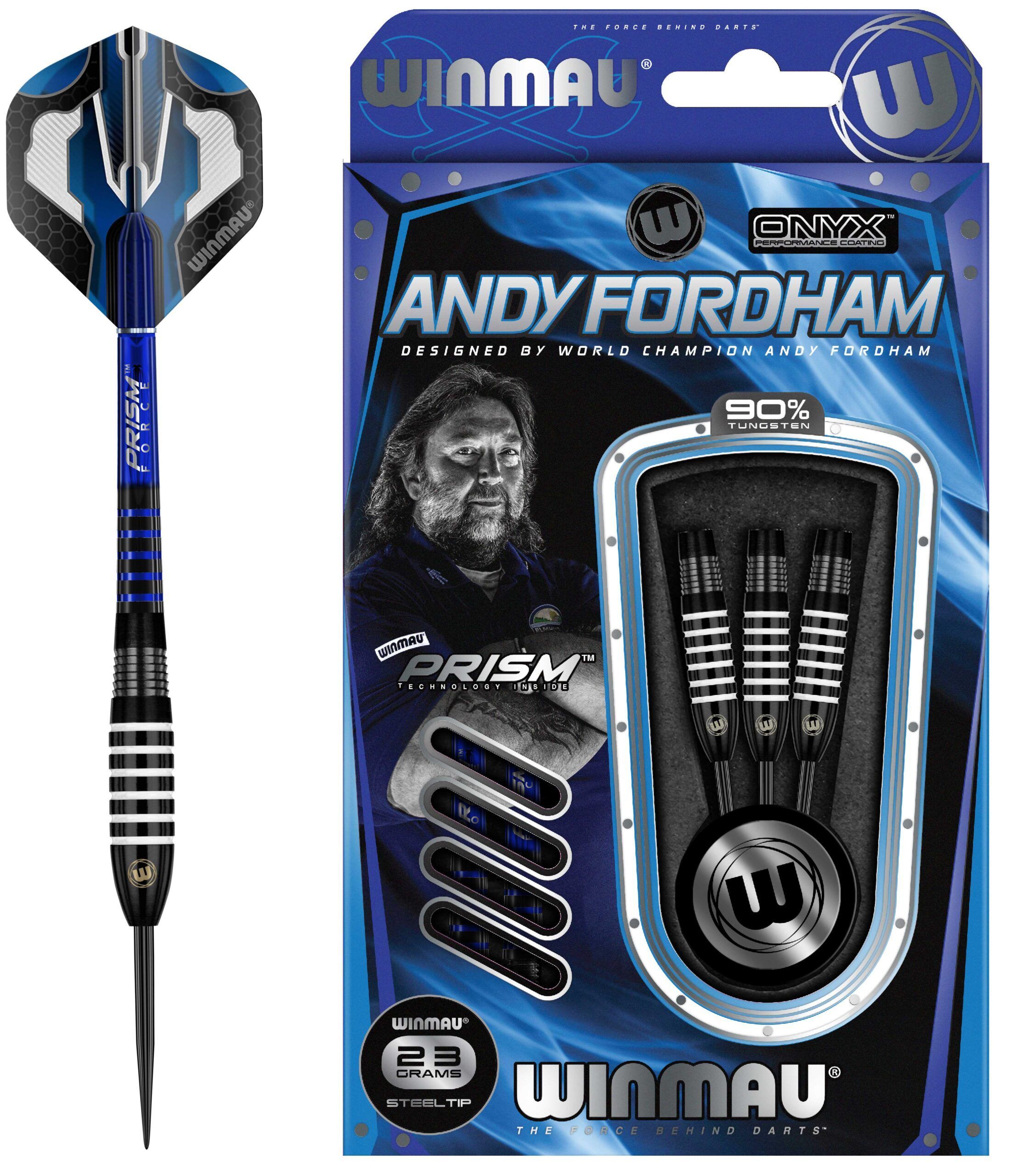 Winmau Fordham Onyx - Darts - 23 gram - Nickel-Tungsten 90% - Zwart
