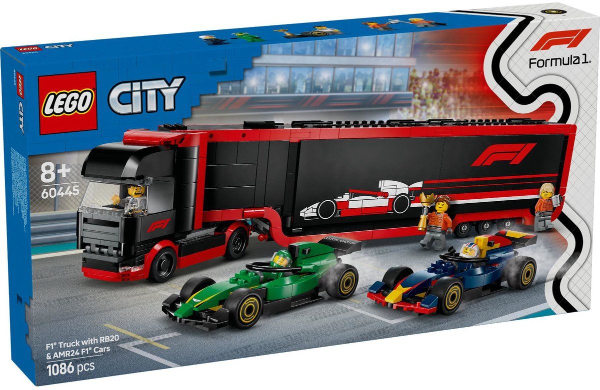 LEGO City F1 truck RB20 AMR24 F1® auto's speelset - 60445