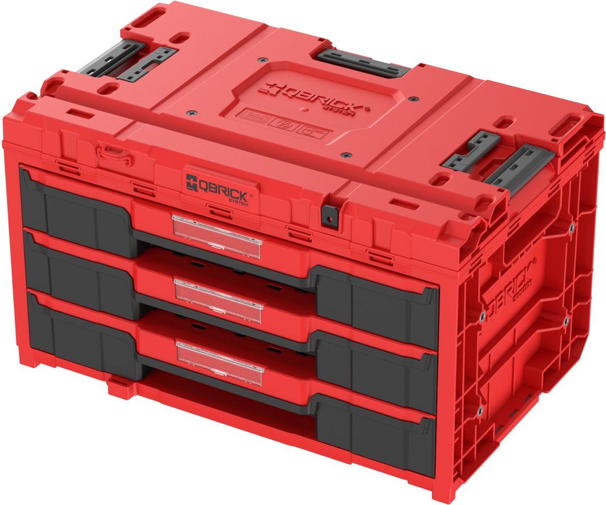 Qbrick System - One Drawer 3 Gereedschapskist 2.0 - 3 Lades 27 L Rood Ultra Hd