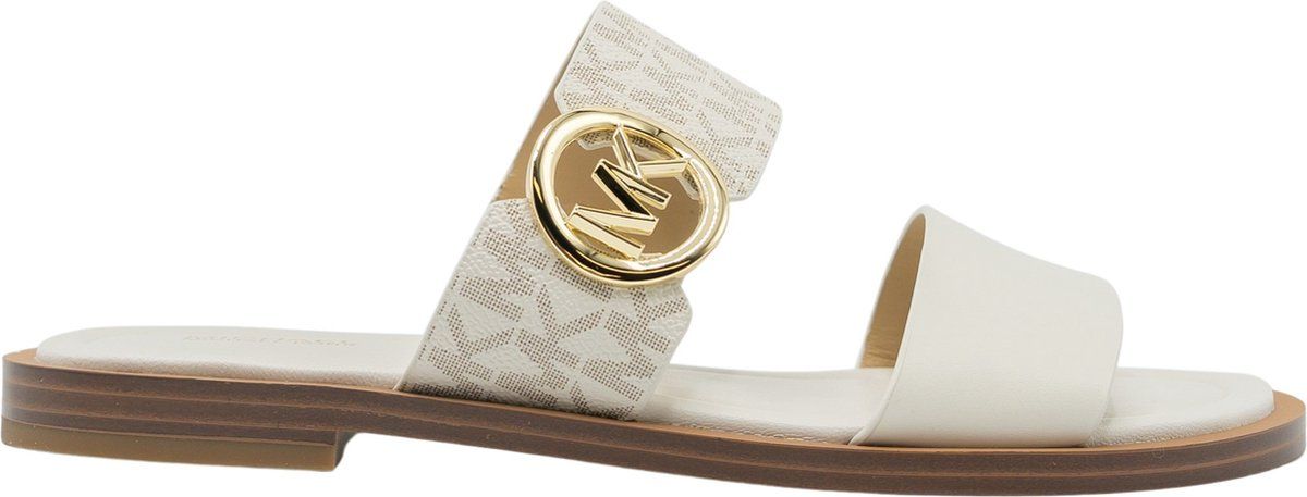 Michael Kors - Summer Sandal Dames Slippers - Lederen Met Logo - Wit (maat 36)