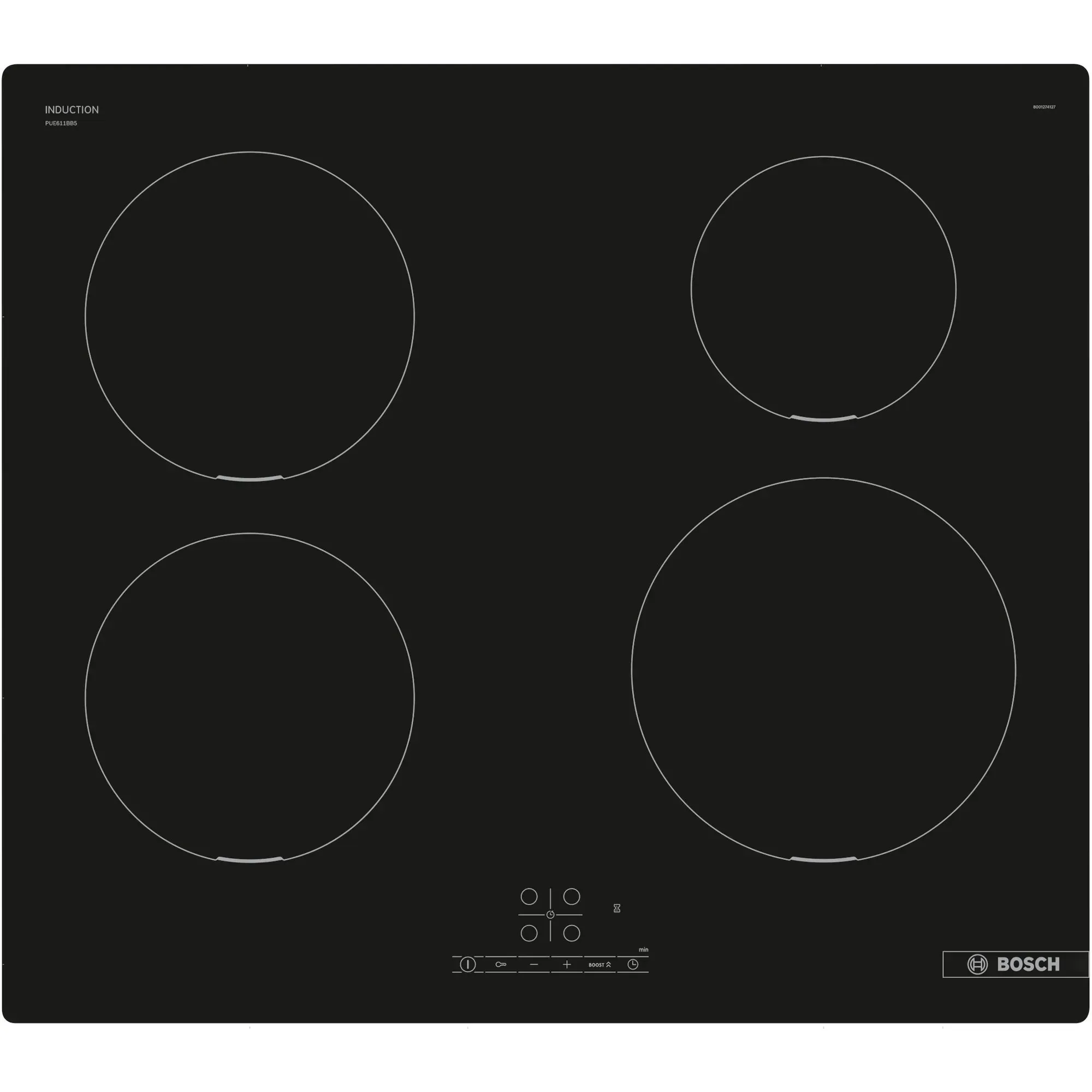 Bosch PUE611BB5D - Inductie kookplaat - 4 kookzones - Keramisch glas