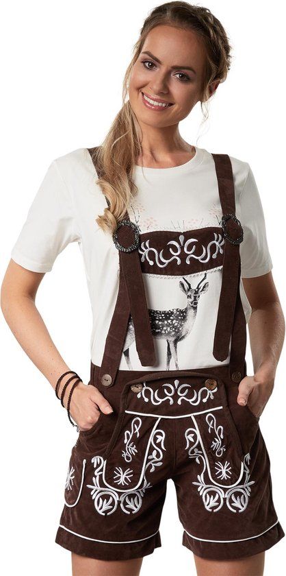dressforfun Lederhose Weißensee - verkleedkleding - klassieke klederdrachtlook - bruin - XL