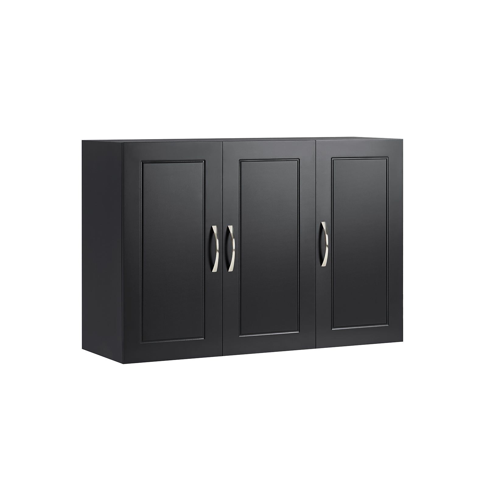SoBuy Hangkast Badkamerkast Zwart – 90x60x30 Cm – FRG231-L-Sch – Wandkast Met Twee Deuren En