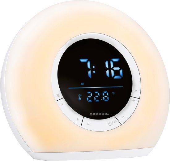Grundig Wake-Up Light 2025 - Lichtwekker Met Radio En Bluetooth - Meerkleurige Led - Wit